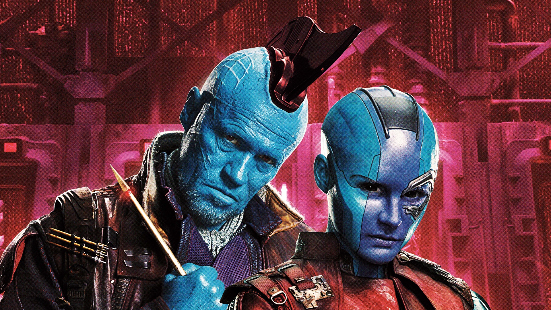 壁紙 19x1080 ガーディアンズ オブ ギャラクシー リミックス Yondu Nebula 2 二つ エイリアン 映画 有名人 ダウンロード 写真