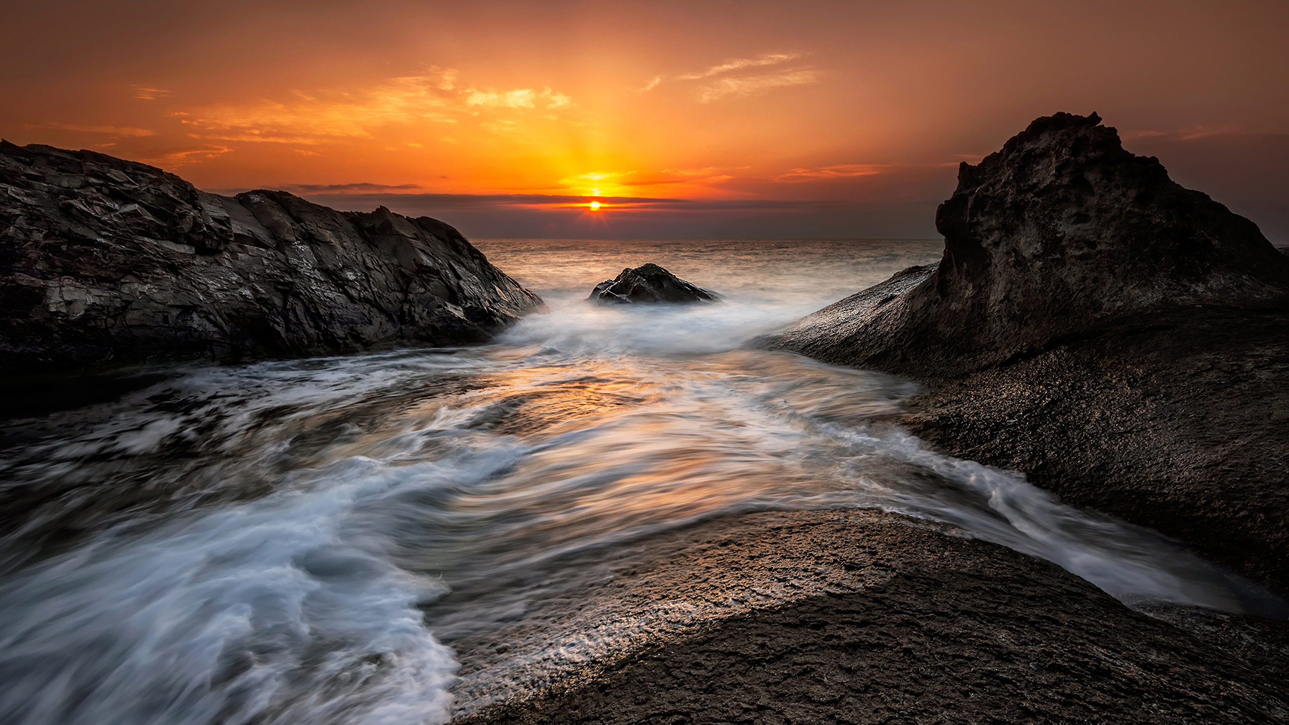 Photo Bulgaria Rezovo Nature sunrise and sunset Coast 2560x1440