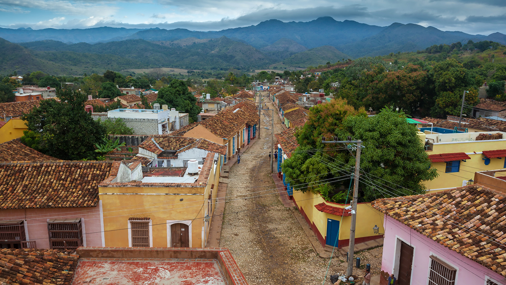 壁紙 19x1080 キューバ 住宅 Trinidad Sancti Spiritus ストリート 都市 ダウンロード 写真