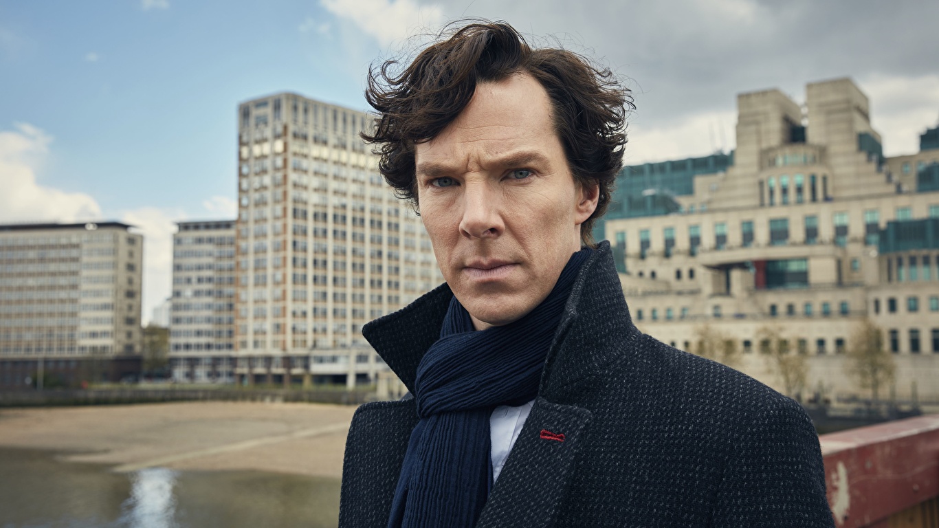 Image Men Sherlock Benedict Cumberbatch Film Celebrities 1366x768 