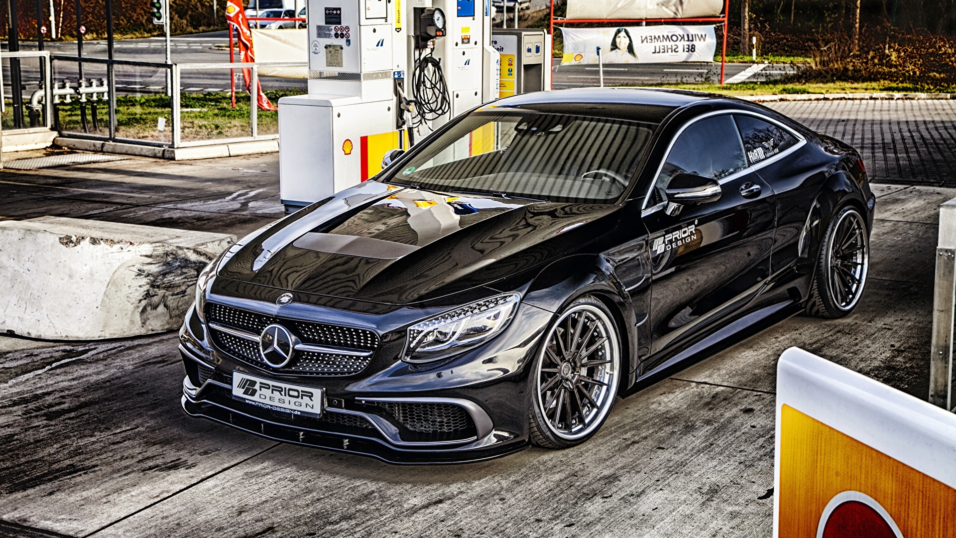 壁紙 19x1080 メルセデス ベンツ C217 S Class Prior Design 黑 メタリック塗 クーペ 自動車 ダウンロード 写真