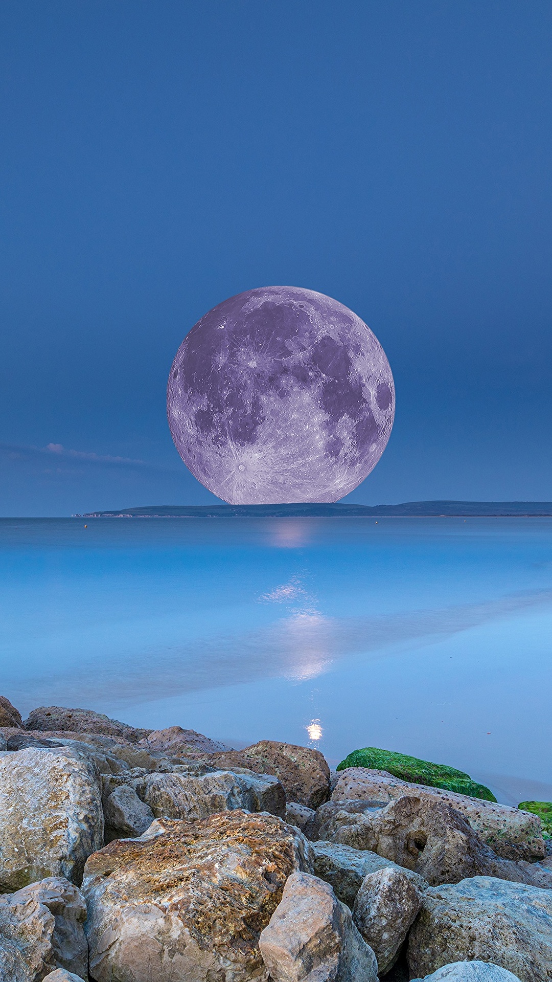 壁紙 1080x19 海 石 夕 月 地平線 自然 ダウンロード 写真