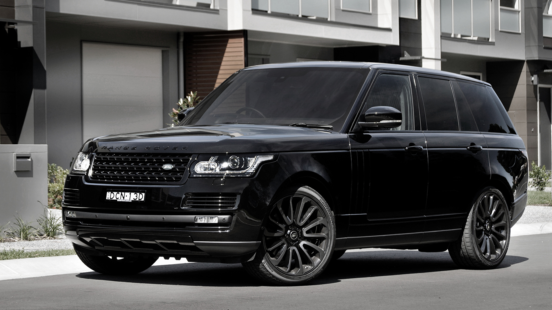 Обои для рабочего стола Range Rover Vogue Черный авто 1920x1080