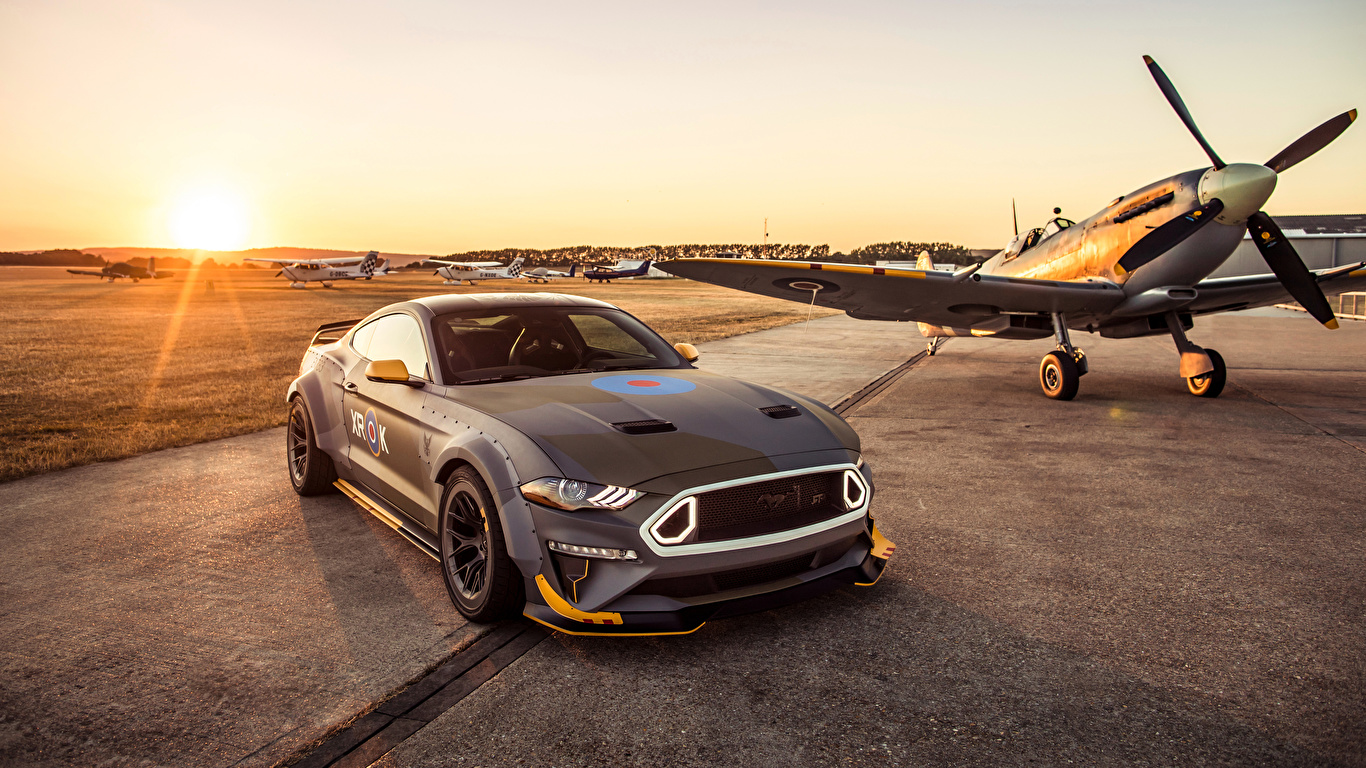 Image Ford Airplane 2018 Eagle Squadron Mustang GT Grey 1366x768
