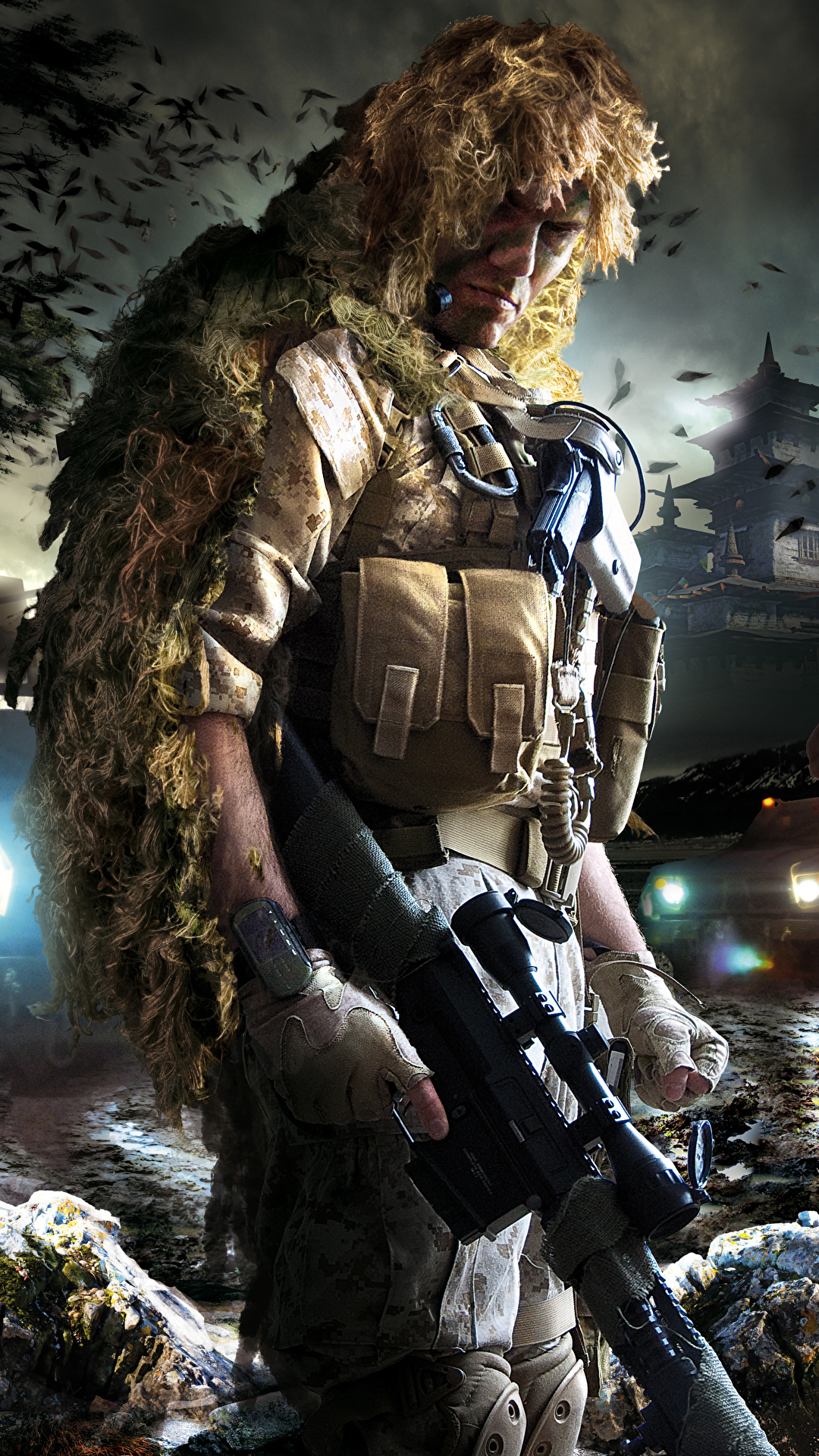 壁紙 1080x19 Sniper スナイパーライフル Ghost Warrior 2 狙撃手 カモフラージュ ゲーム ダウンロード 写真