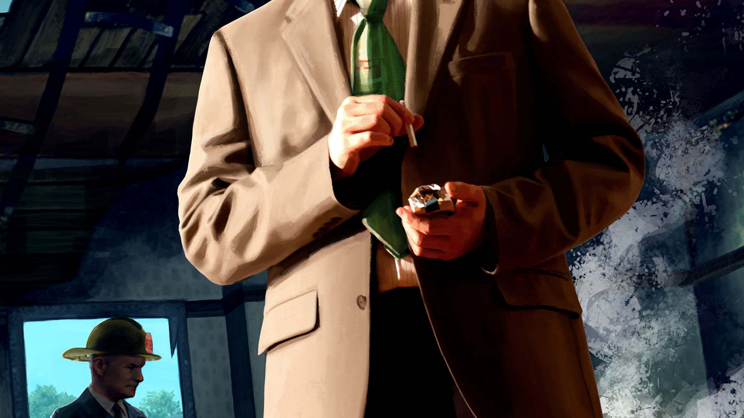 Desktop Wallpapers L.A. Noire Men Hat vdeo game Suit 2560x1440 for Mobile p...