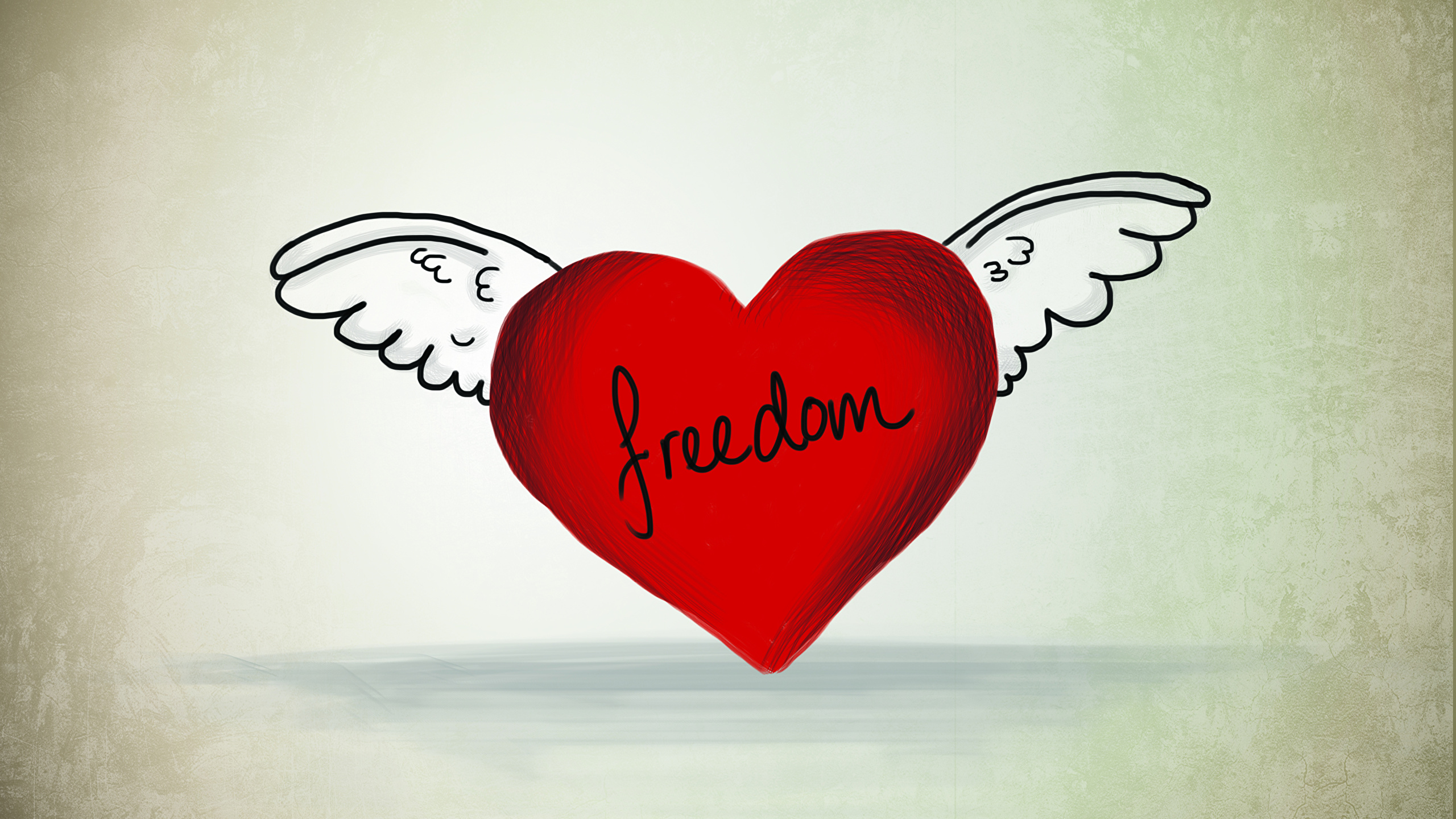 Wallpaper Valentine's Day English Heart Wings freedom 2560x1440