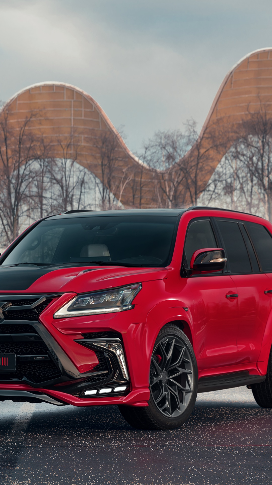 Картинки Lexus LX570 Khann 3 Design красные автомобиль 1080x1920