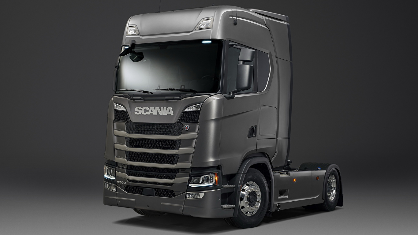 Fondos de Pantalla 1366x768 Camion Scania S 500 Gris Coches descargar  imagenes
