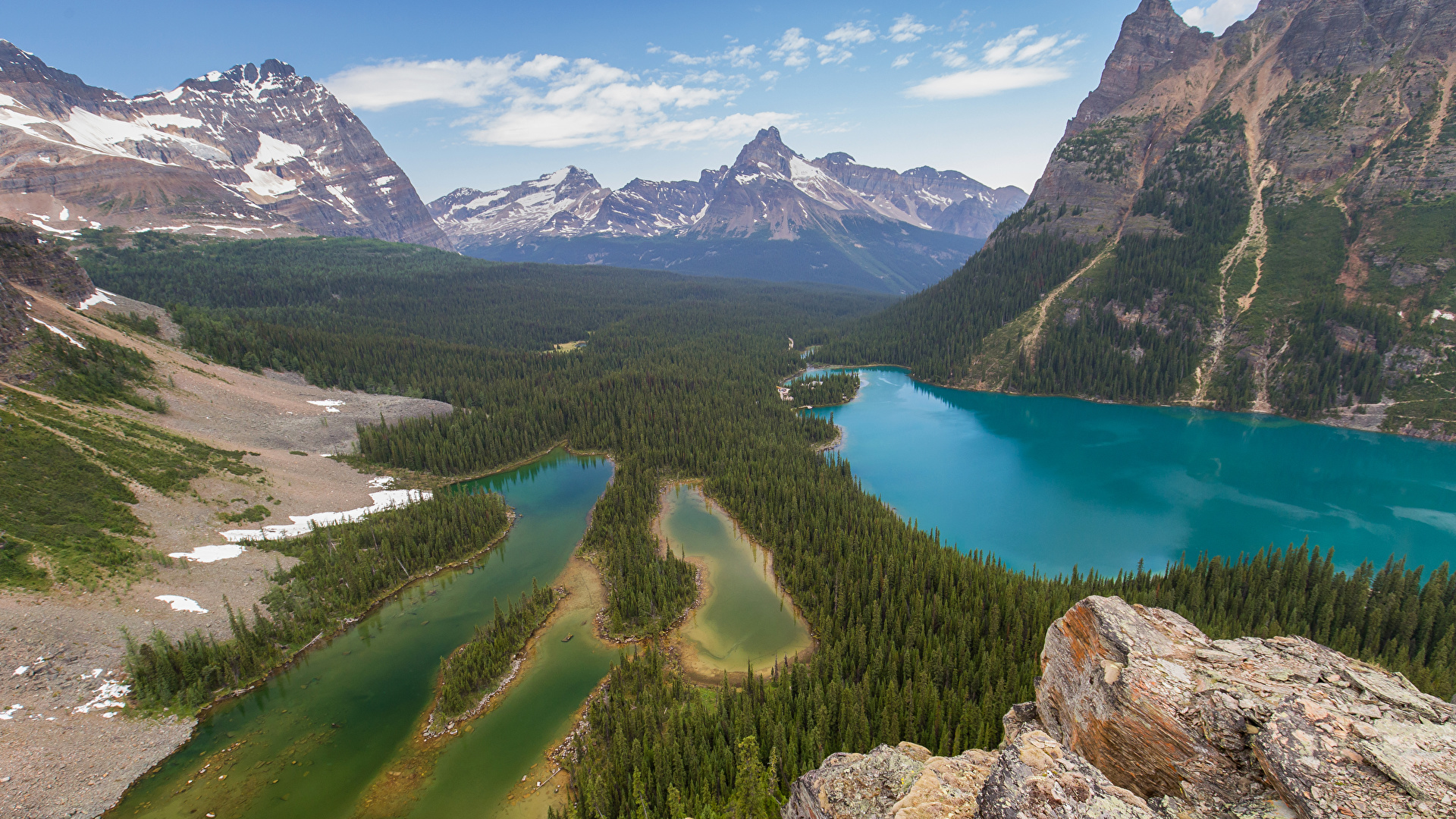 Photos Canada Yoho National Park Nature mountain park Lake 1920x1080