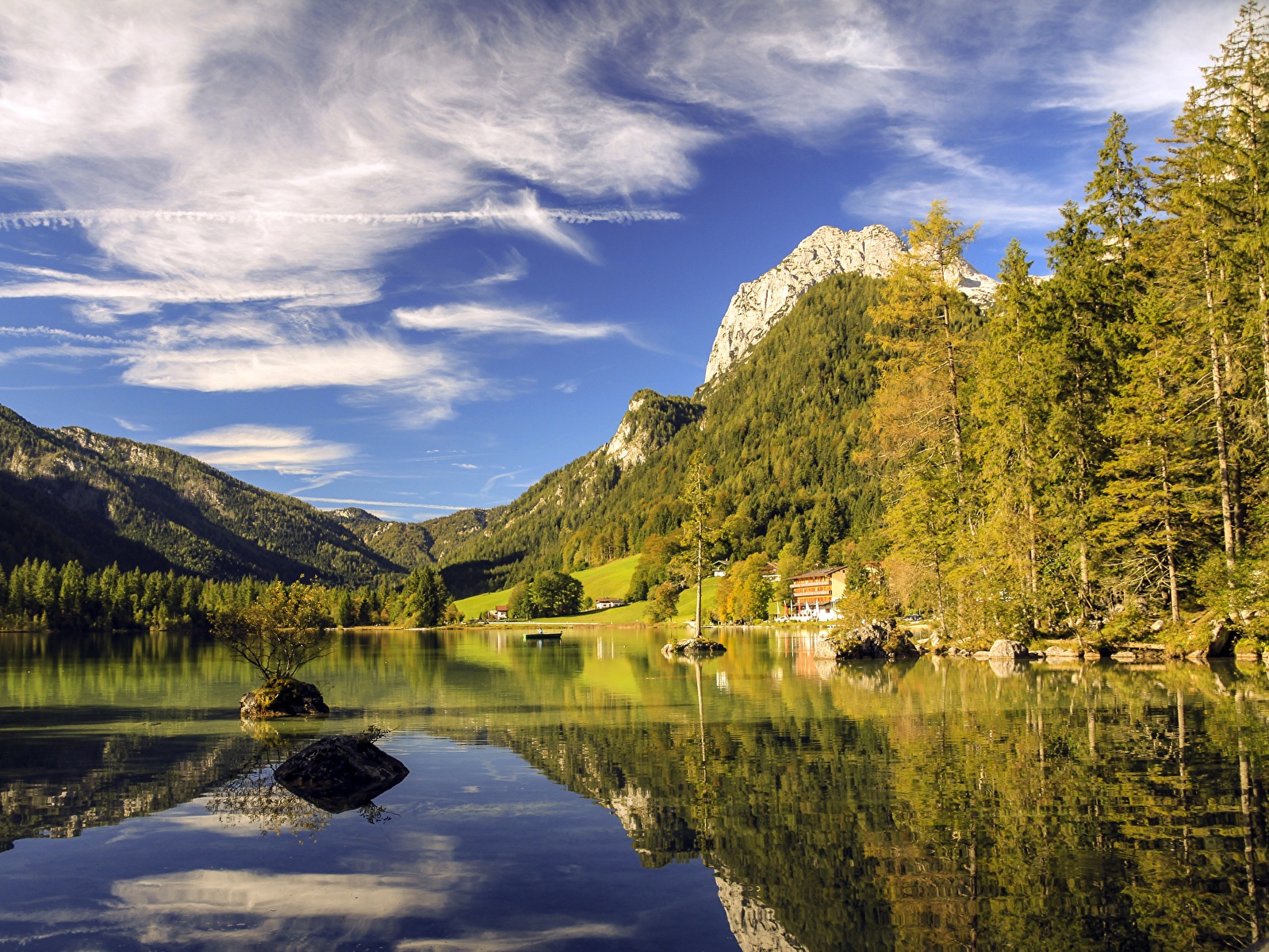 Wallpaper Bavaria Germany Berchtesgaden, Lake Hintersee 1600x1200