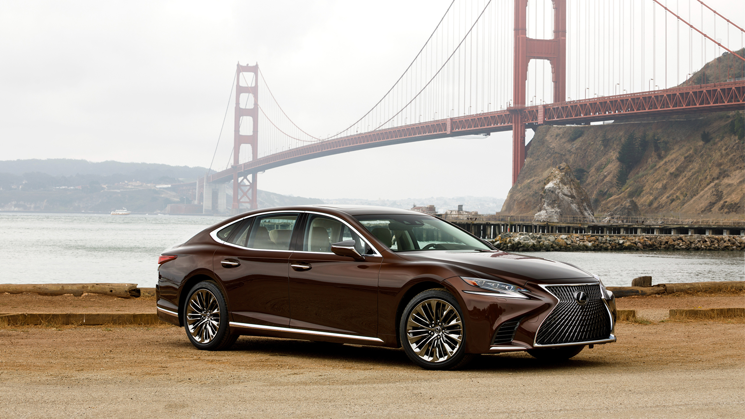 Wallpaper Lexus 2018 LS 500 F SPORT Brown Cars Metallic 2560x1440