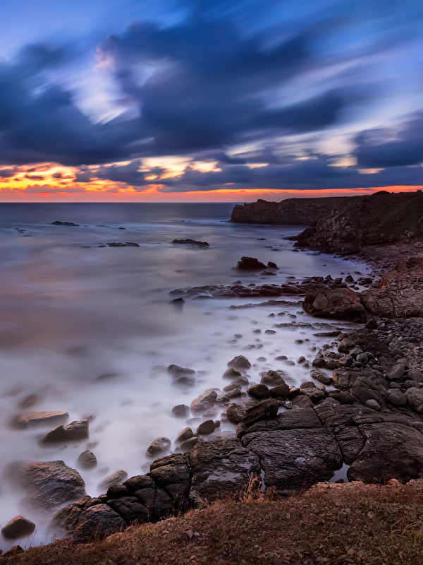 Images Bulgaria Nature Sky sunrise and sunset Coast Stones 600x800