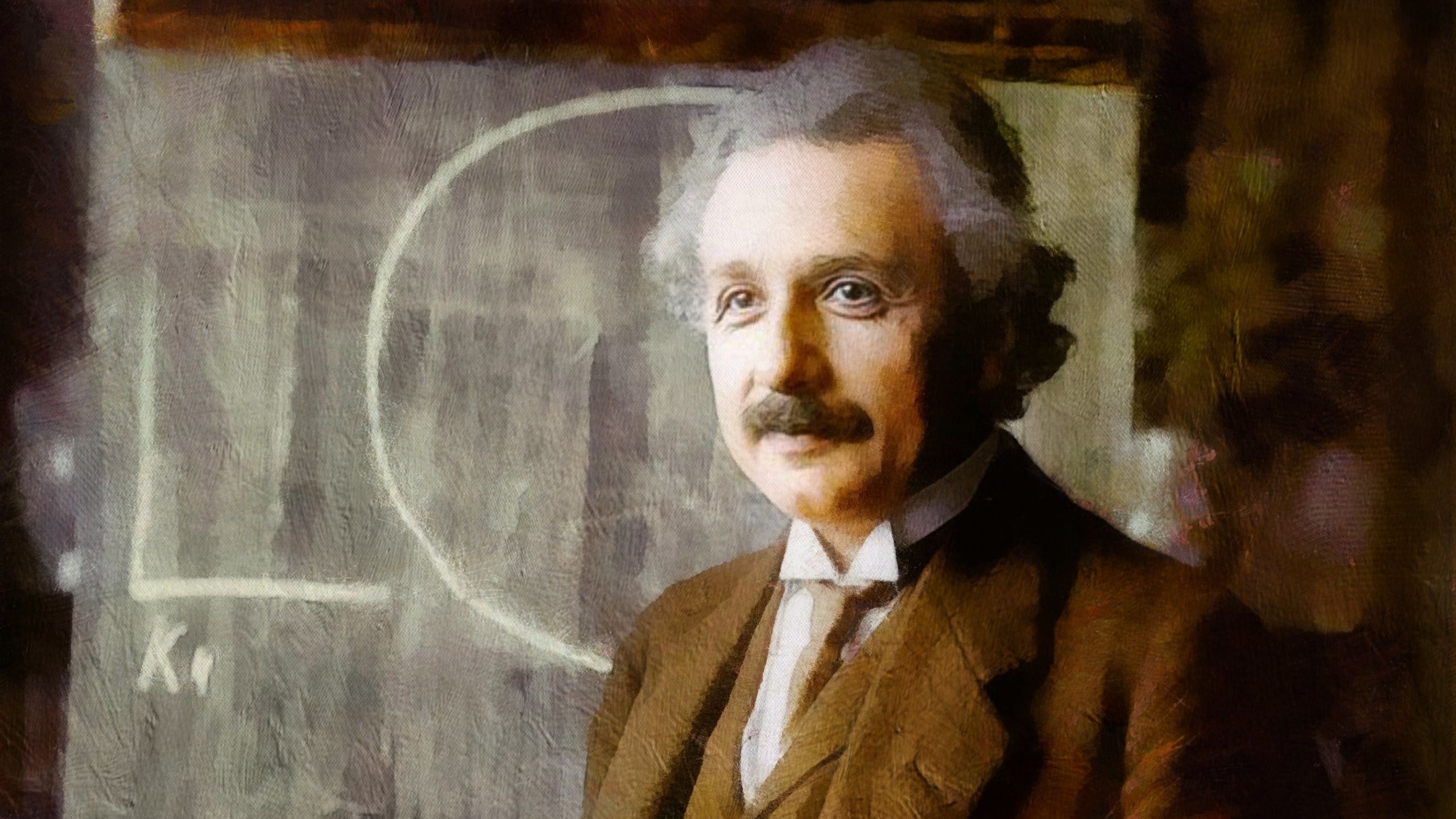 壁紙 2560x1440 男性 描かれた壁紙 アルベルト アインシュタイン 有名人 ダウンロード 写真