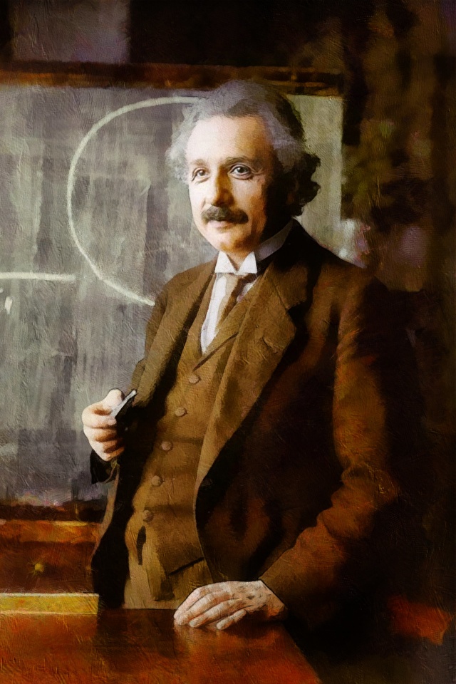 Fondos de Pantalla 640x960 Varón Dibujado Albert Einstein Celebridad  descargar imagenes