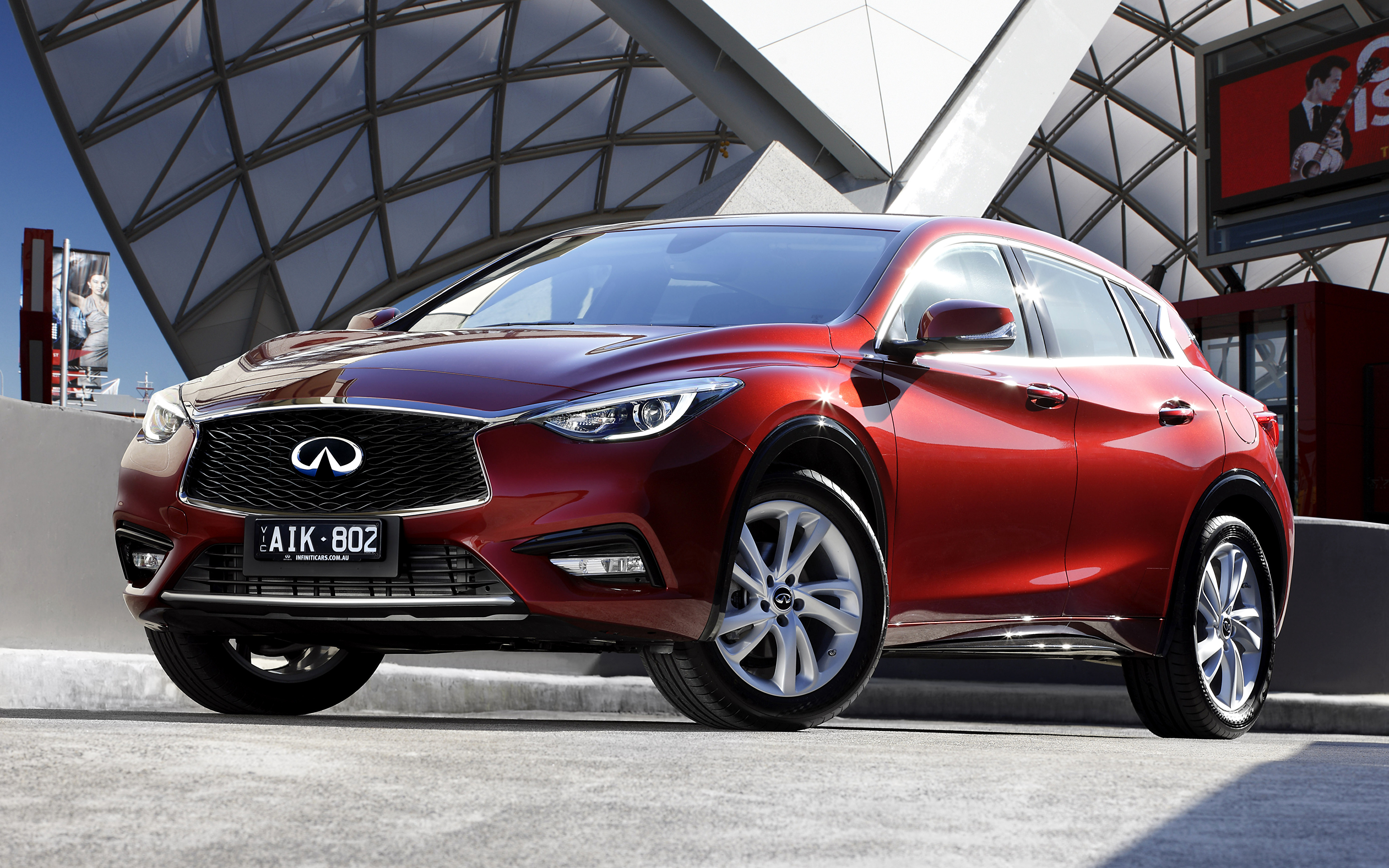 Картинки Infiniti 2016 Q30 1.6t Красный авто Металлик 3840x2400