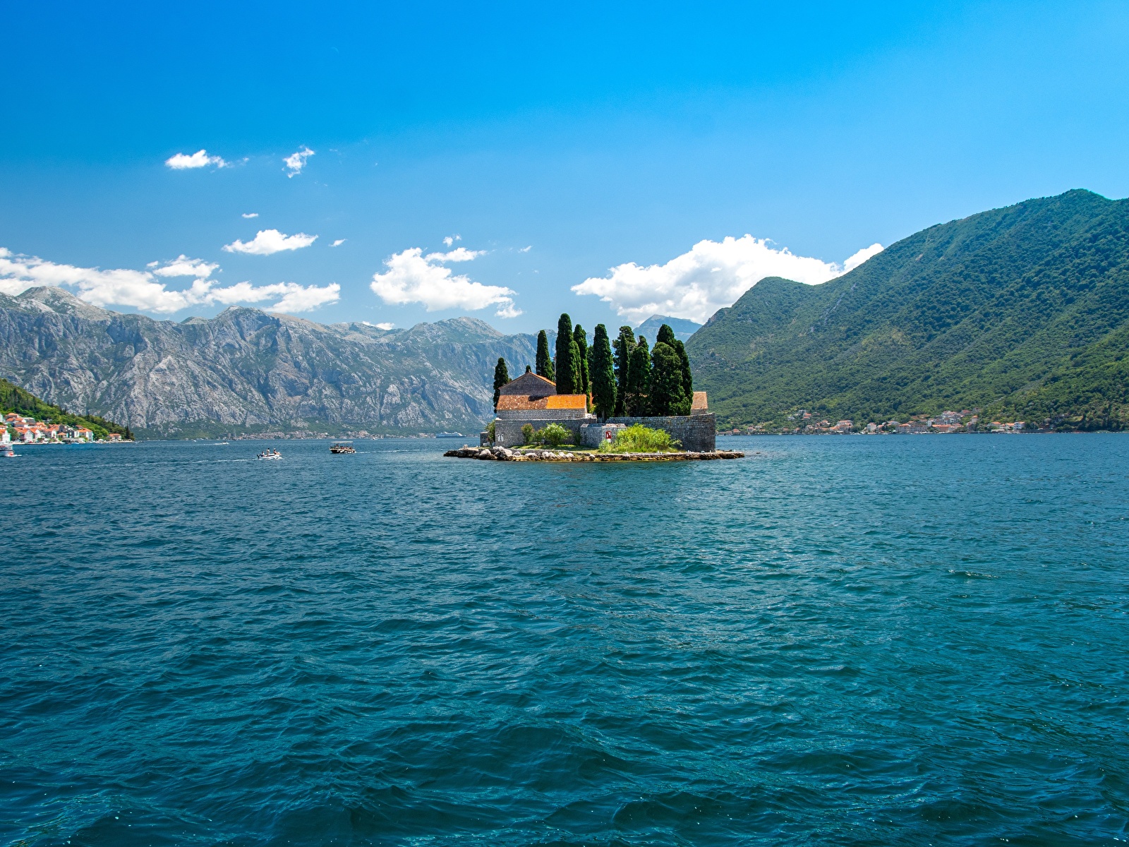 Image Montenegro Bay Kotor, Perast Nature Mountains Island 1600x1200