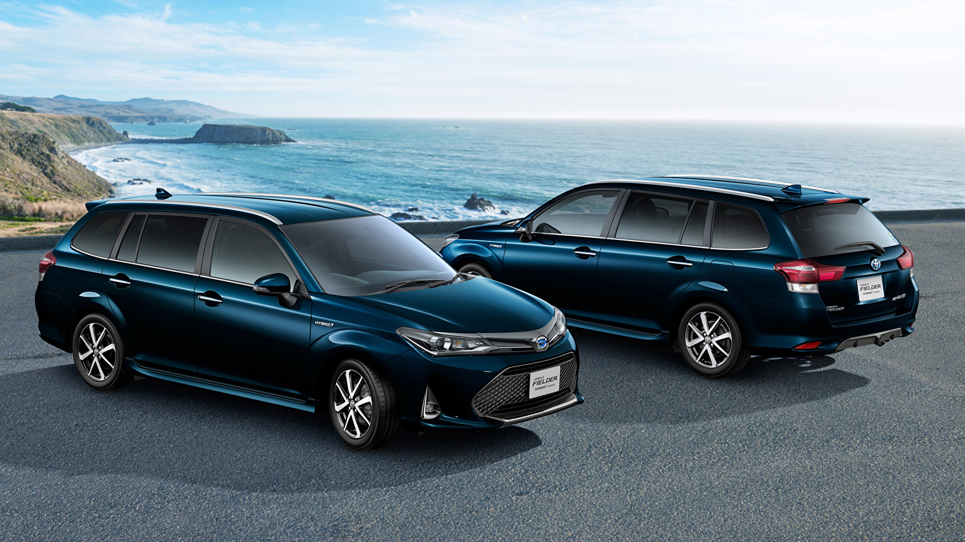 Картинки Toyota 2017 Corolla Fielder Hybrid G W×B две 1920x1080