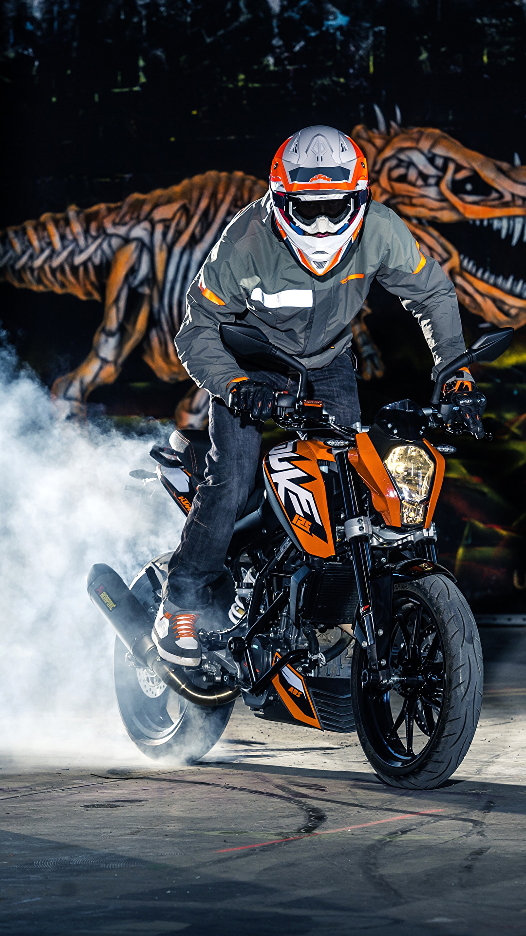 Fondos de Pantalla 1080x1920 KTM Motocicleta 2016 125 Duke Motociclista  Casco Gafas Motocicleta descargar imagenes