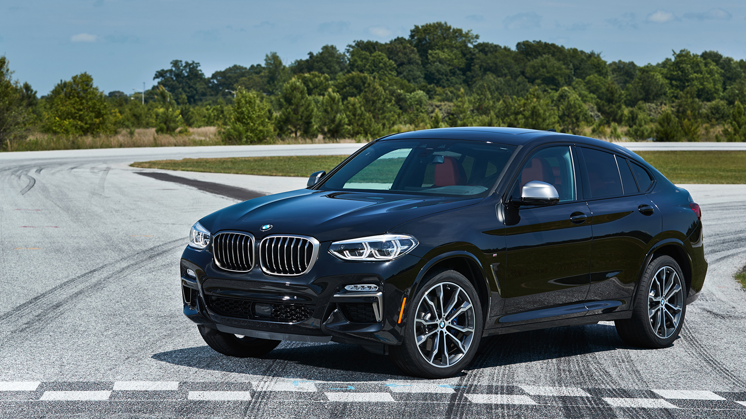 Фото BMW 2019 X4 M40i синяя Металлик Автомобили 2560x1440