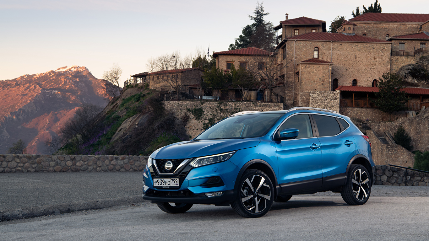 Photo Nissan 2019 Qashqai Light Blue Automobile 1366x768