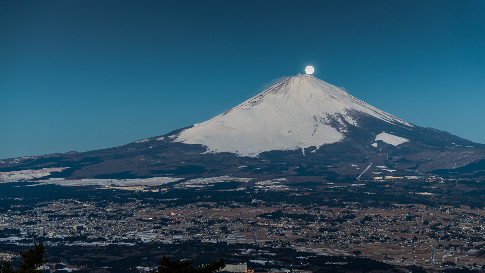 壁紙 19x1080 山 富士山 日本 火山 月球 大自然 下载 照片