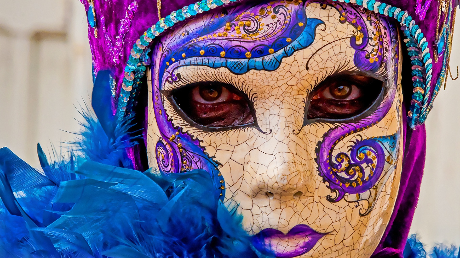 Fondos de Pantalla 1920x1080 Máscara Carnaval y disfraces De cerca  descargar imagenes