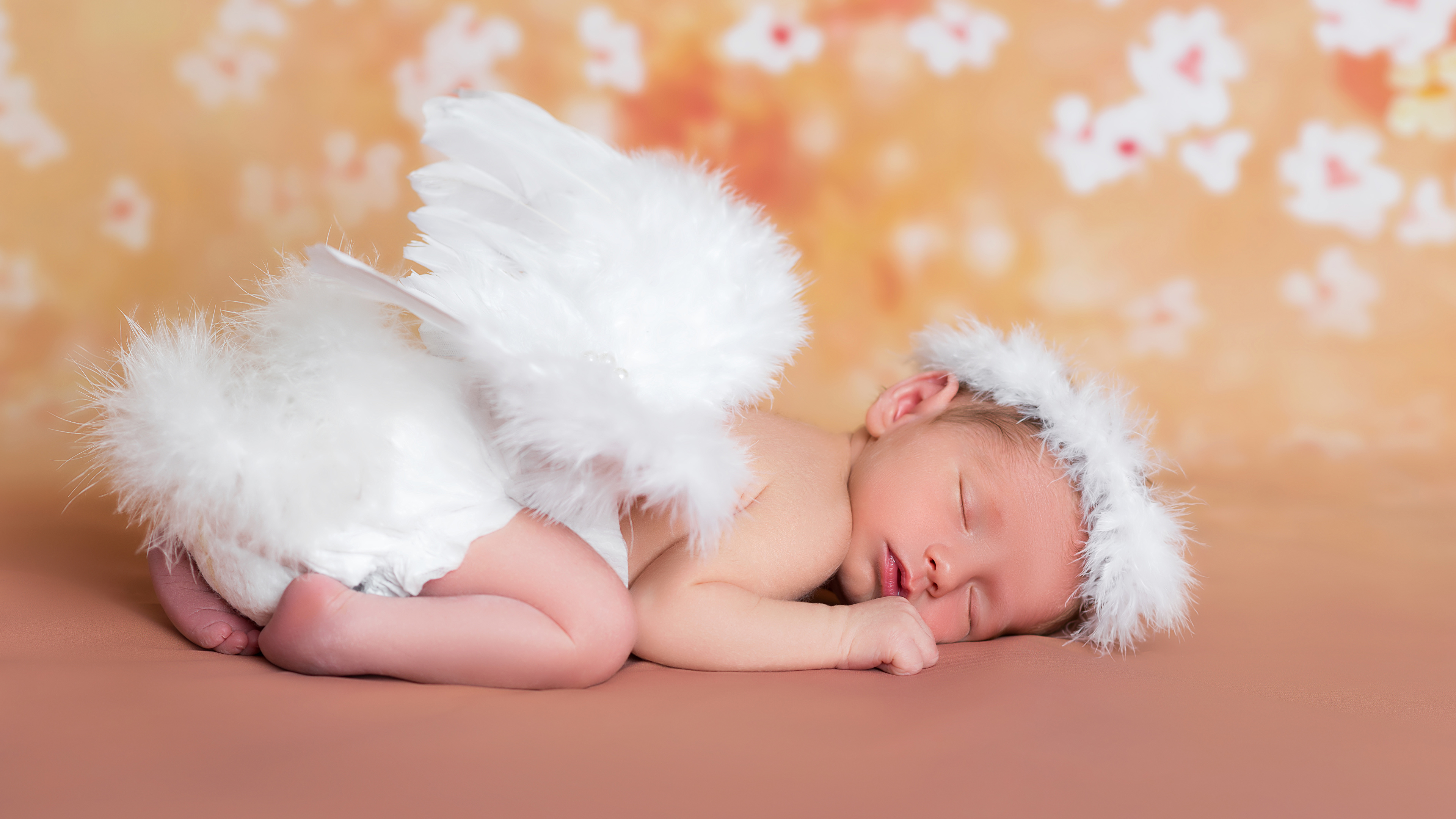 壁紙 3840x2160 天使 赤ちゃん 眠る 翼 子供 ダウンロード 写真