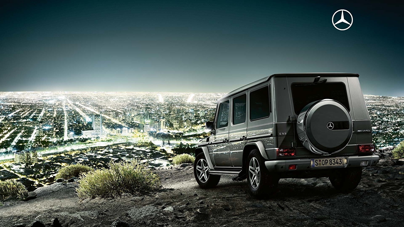 Картинки Mercedes-Benz G-Class Gelandewagen вид сзади 1366x768