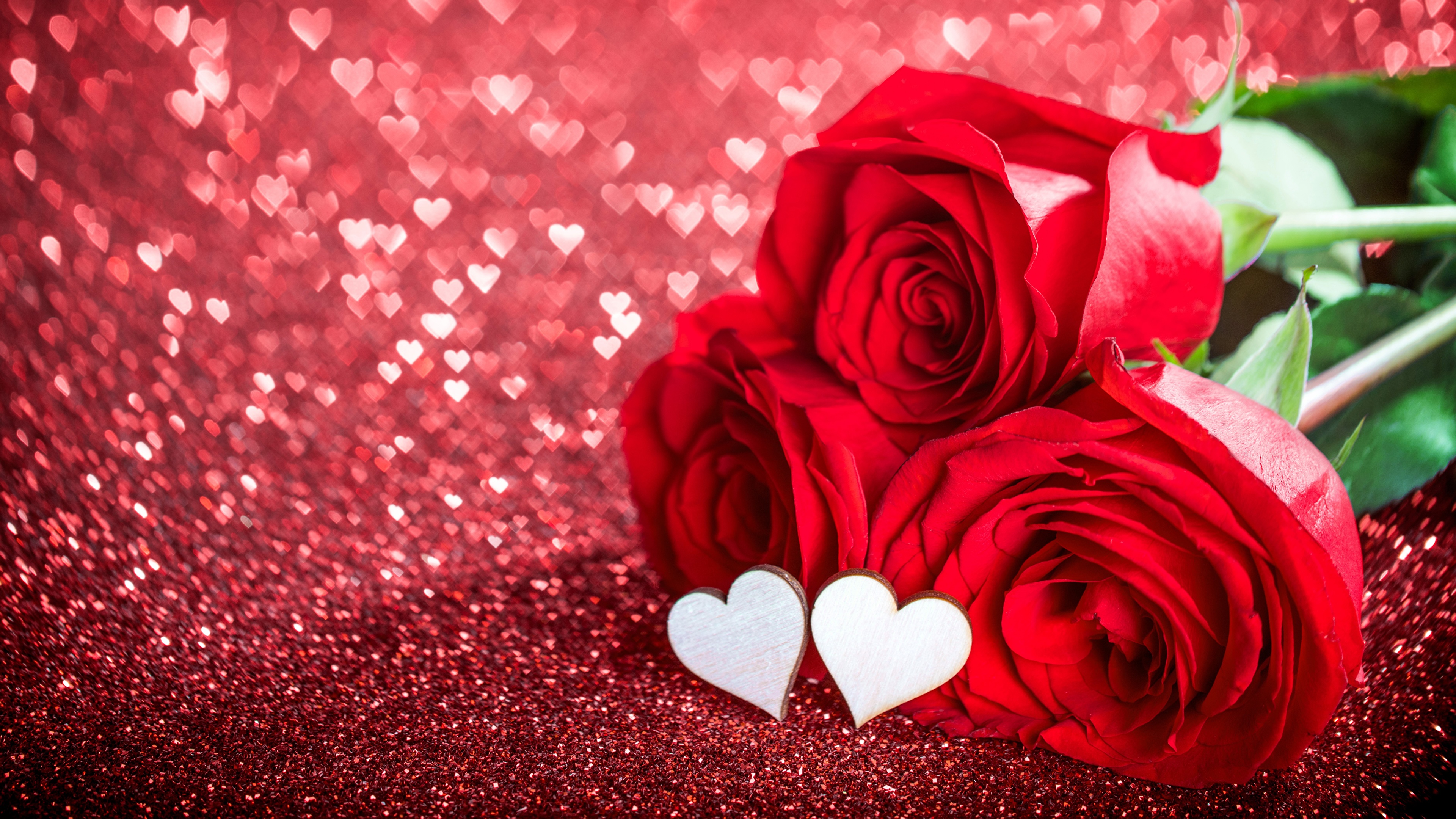 Fotos Von Valentinstag Herz Rosen Blumen 3840x2160