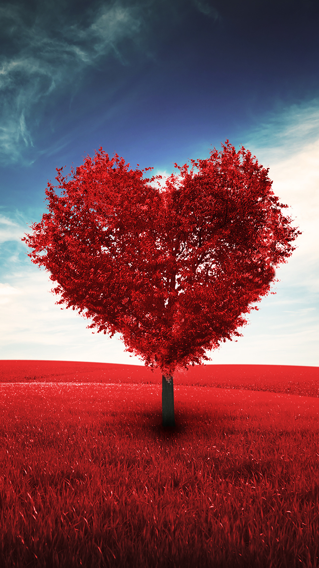 Heart Tree Love For Nature Red Landscape At Sunset 22453545 Stock Photo at  Vecteezy