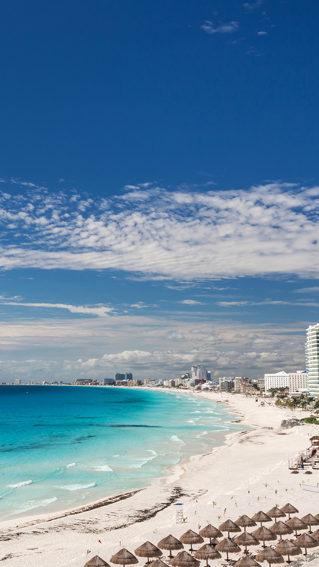 Fondos de Pantalla 1080x1920 México Casa Costa Mar Cielo Cancun beach Playa  Naturaleza descargar imagenes