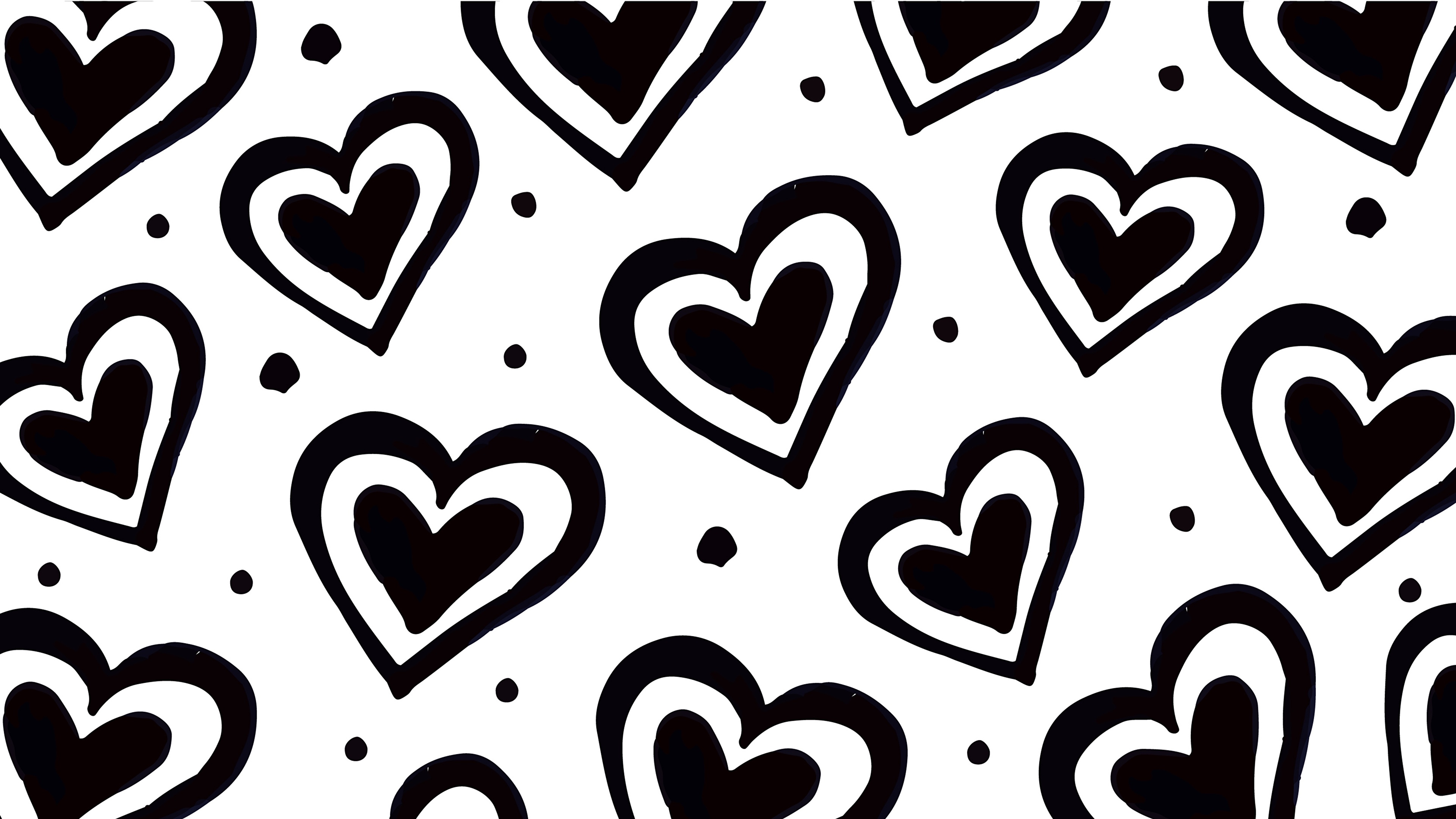 Pictures Texture Heart Black And White 3840x2160