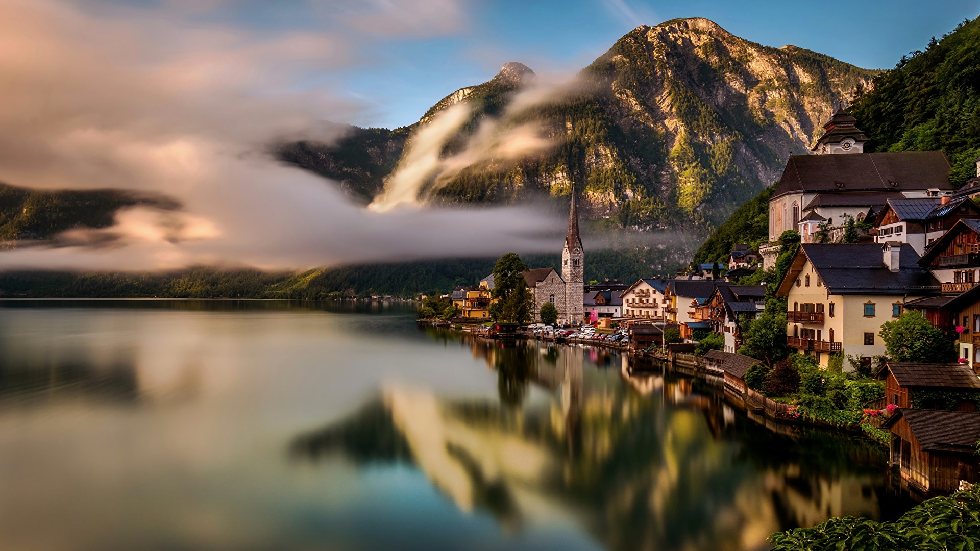 Village near mountain and body of water, hallstatt, austria HD wallpaper |  Wallpaper Flare