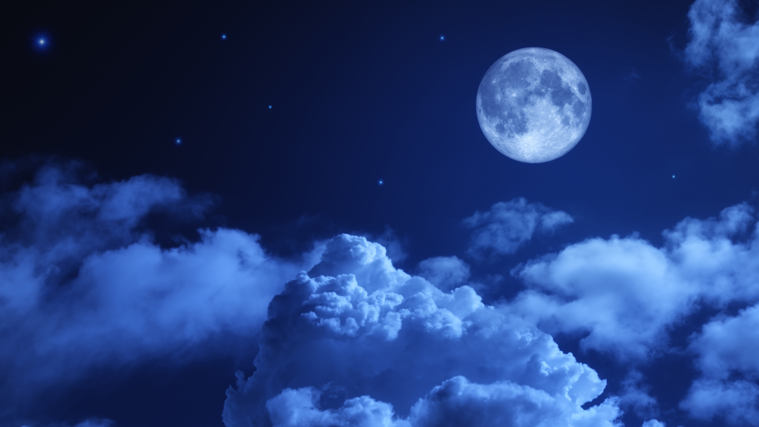 Pictures Nature Sky Moon Night Clouds 2560x1440