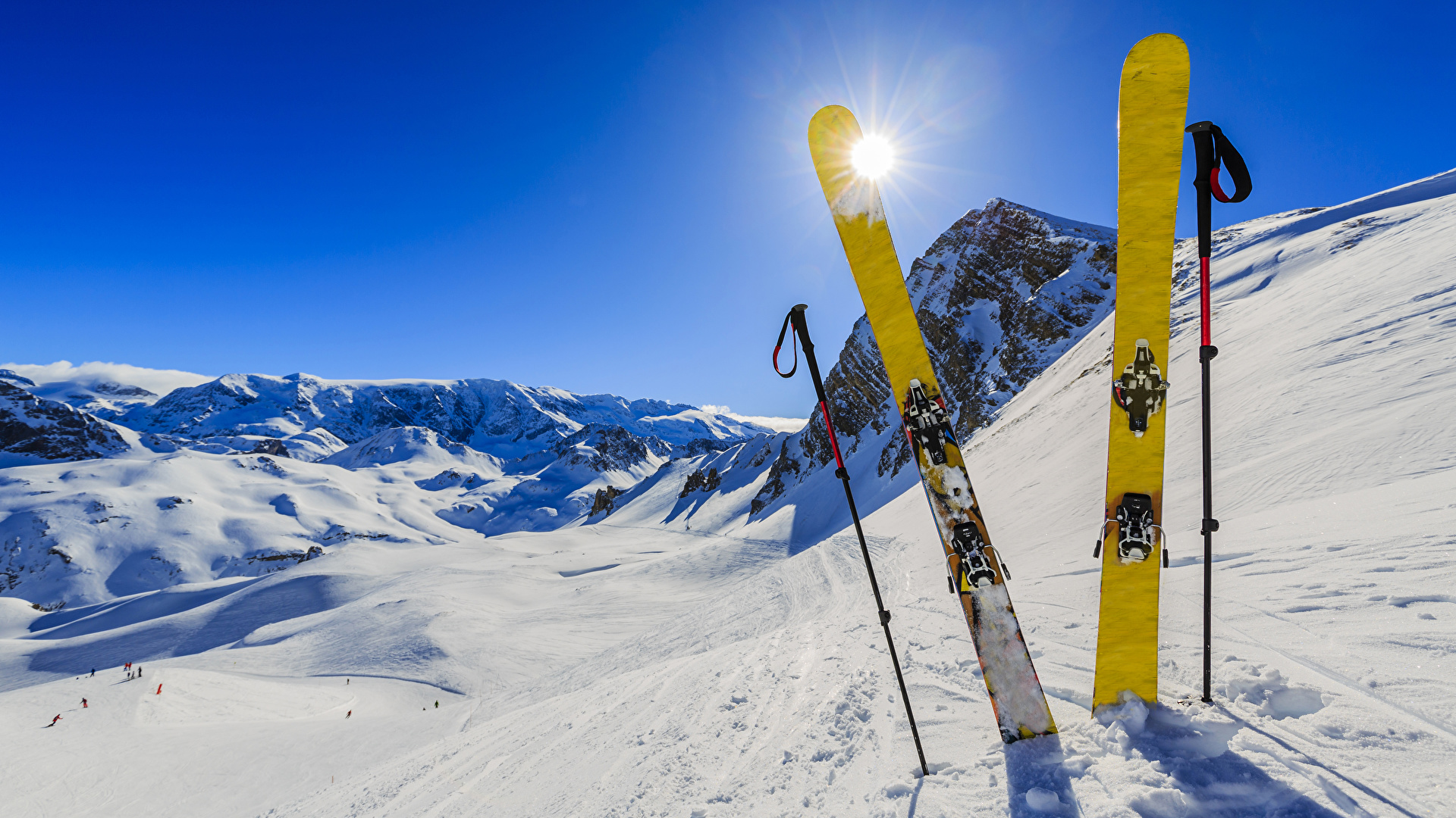 壁紙 19x1080 冬 スキー 雪 太陽 自然 スポーツ ダウンロード 写真