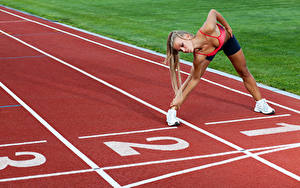 Fondos de escritorio Gimnasia Entrenamiento Pierna Mano Hermoso Chicas Deporte