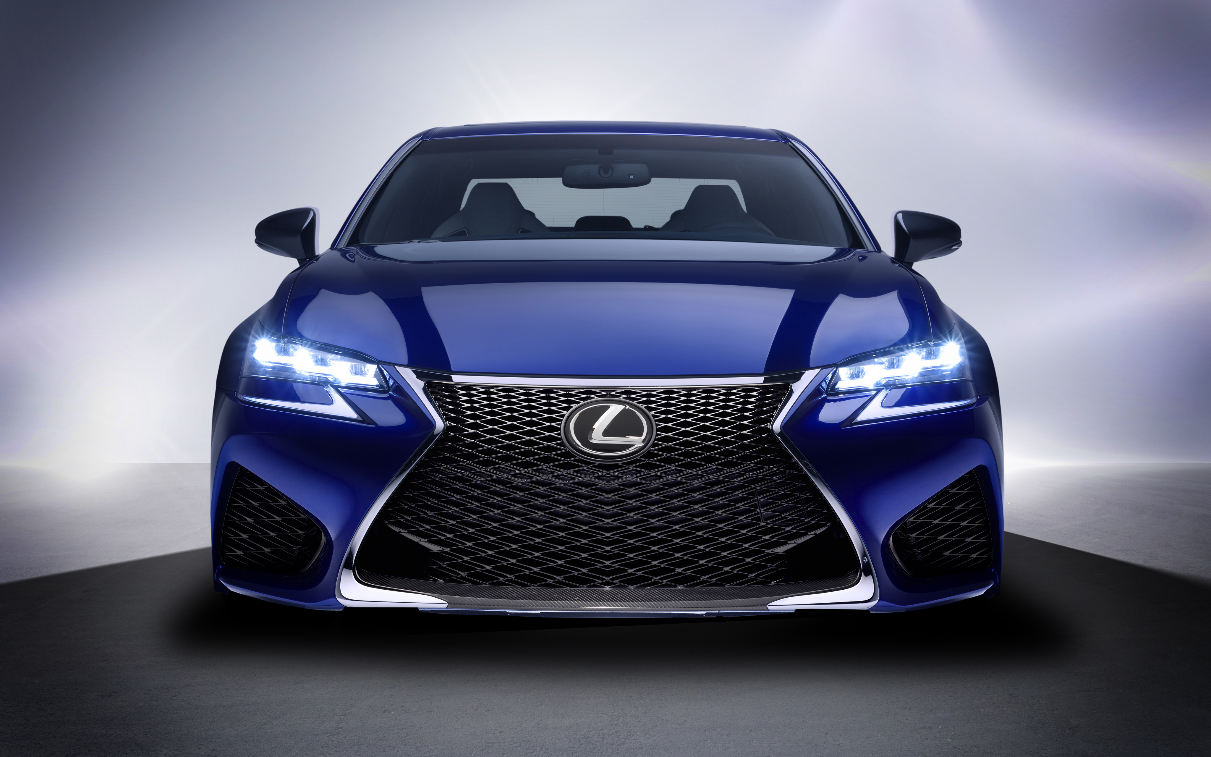 Фотографии Lexus GS F синие Спереди Автомобили 4096x2560