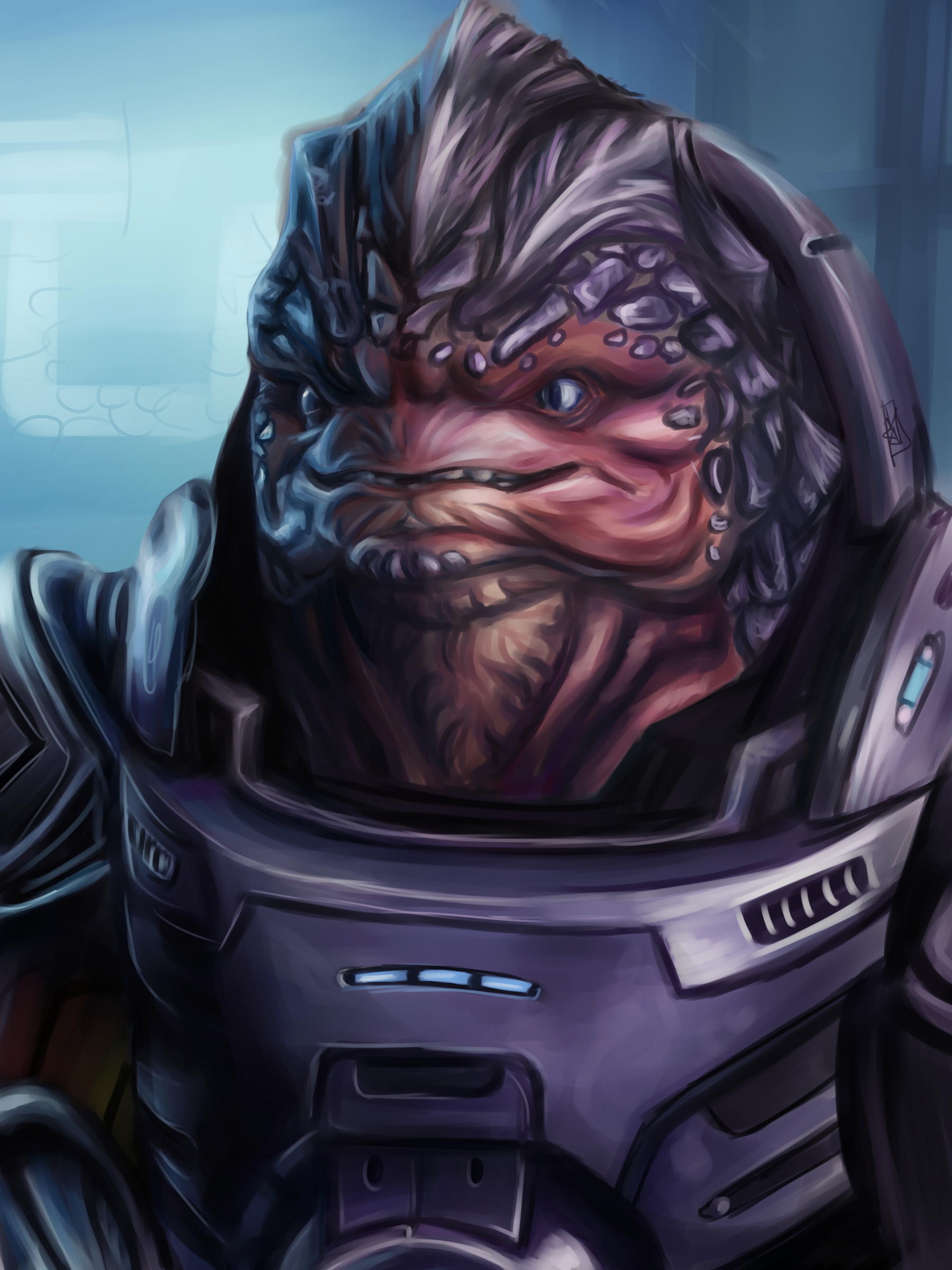 Фото Mass Effect инопланетянин Krogan, Grunt Фантастика 1800x2400