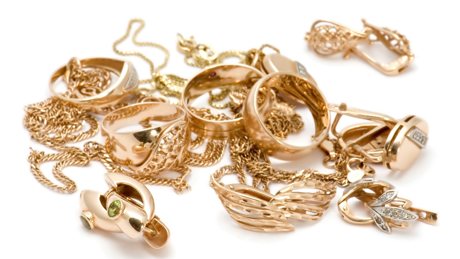 Foto Guld Guld färg Fingerring Örhängen Smycken Gyllene färg smycken ring