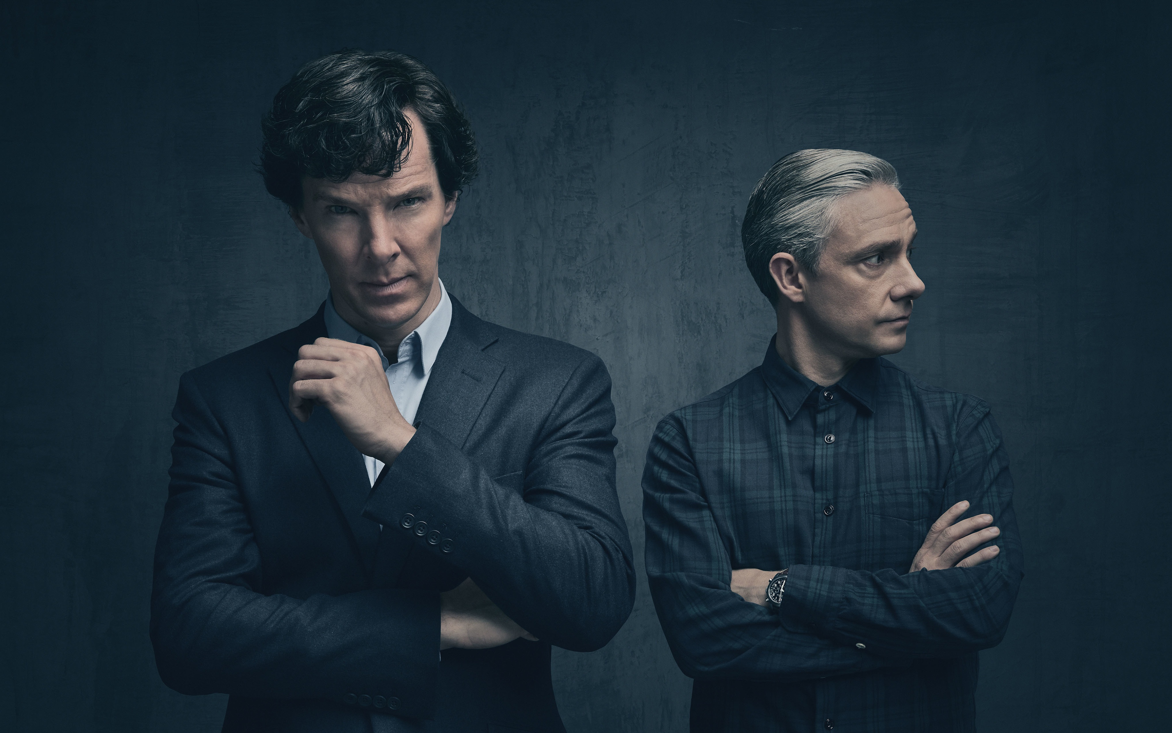 壁紙 3840x2400 男性 ベネディクト カンバーバッチ Sherlock Season 4 Martin Freeman 映画 有名人 ダウンロード 写真