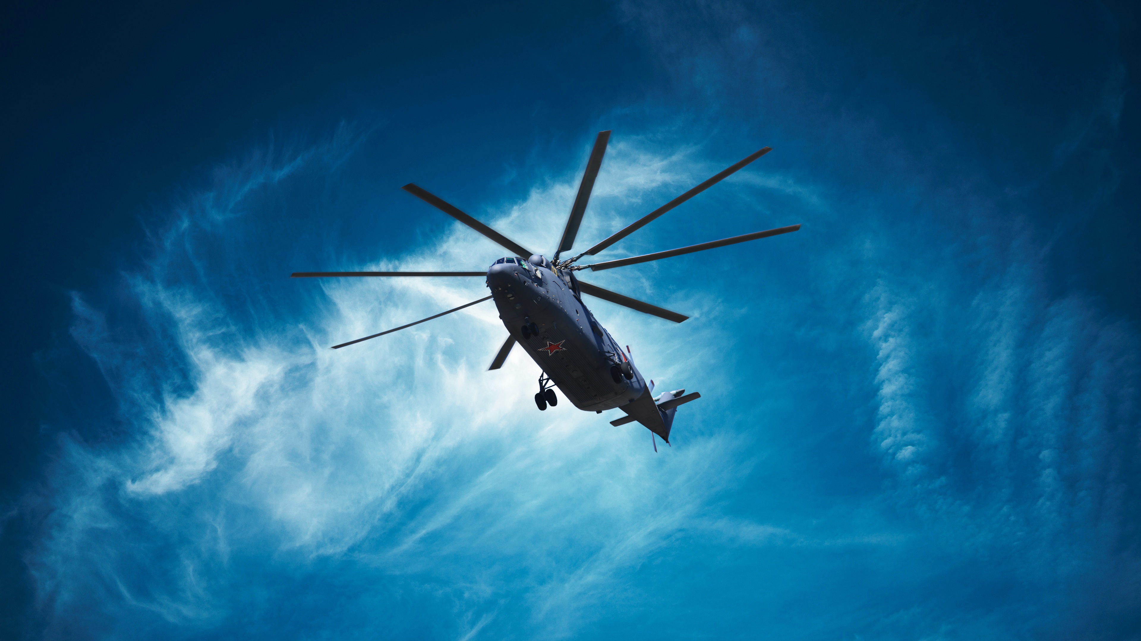 壁紙 3840x2160 ヘリコプター Mi 26 ロシアの 底面図 航空 ダウンロード 写真
