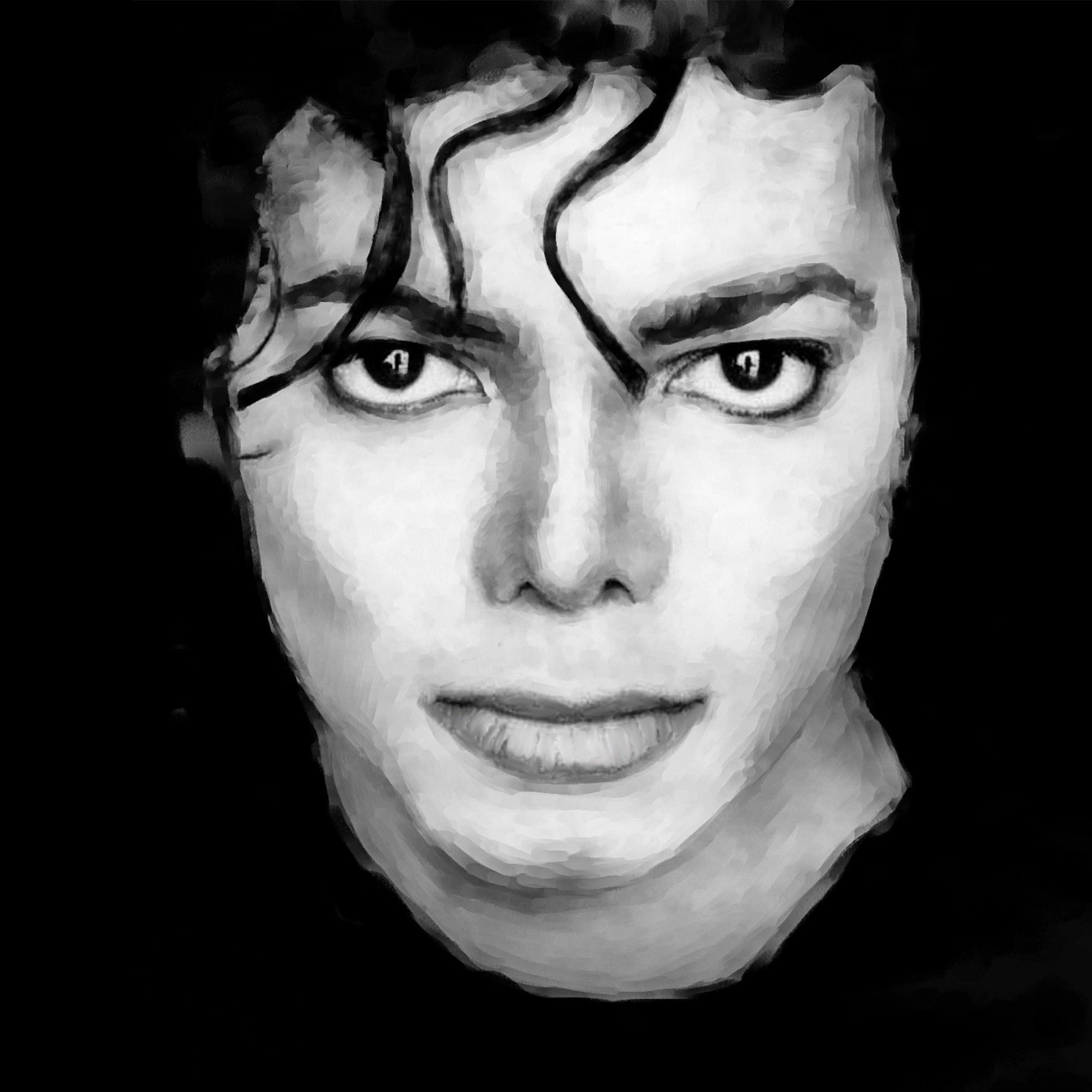 壁紙 2597x2597 マイケル ジャクソン 描かれた壁紙 凝視 顔
