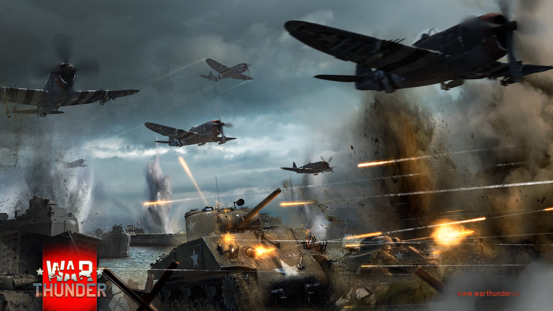 壁紙 19x1080 War Thunder 飛行機 P 47 M4 Sherman ゲーム ダウンロード 写真