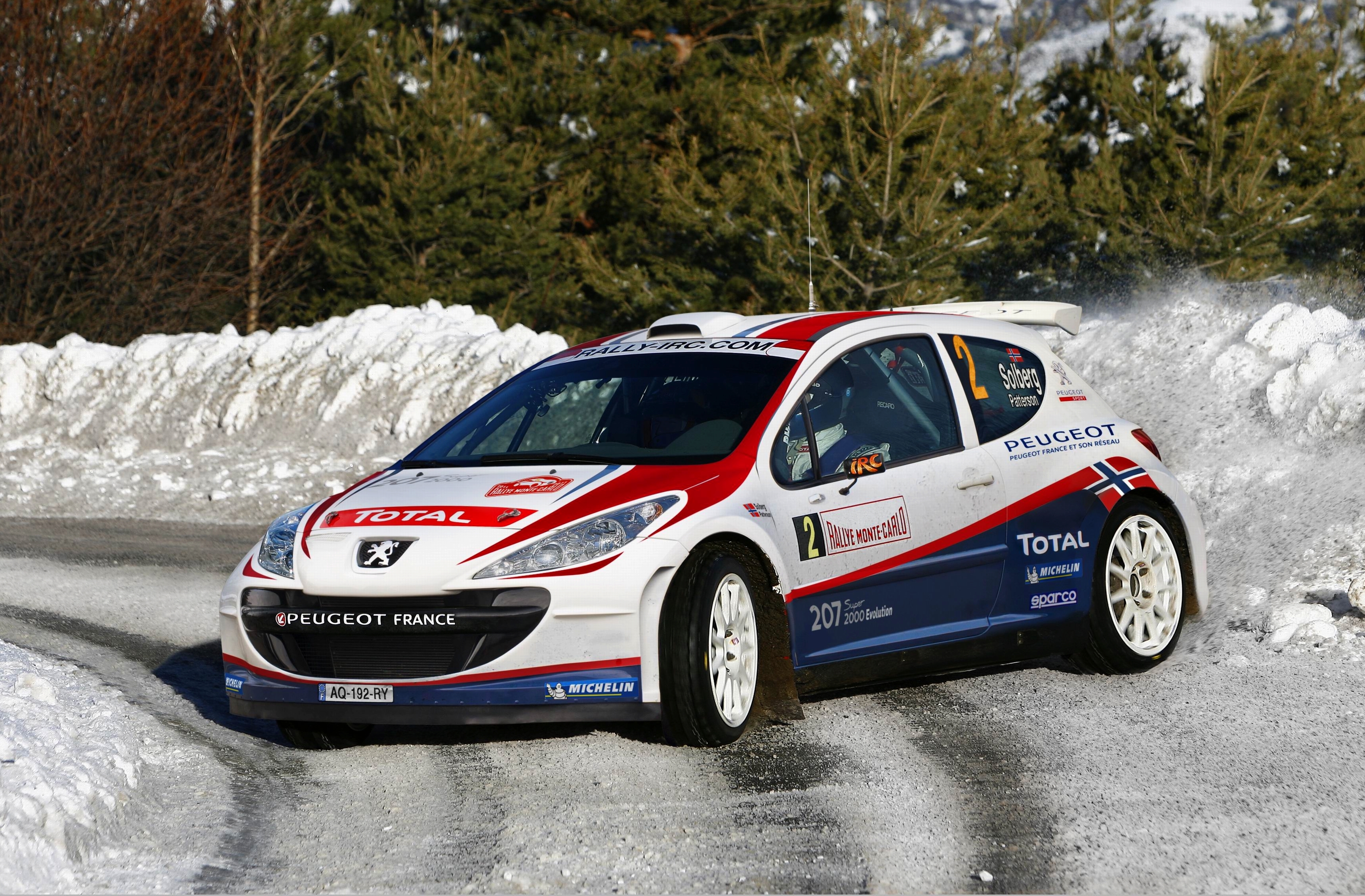 Обои для рабочего стола Peugeot 207 Спорт снеге Автомобили 3446x2263