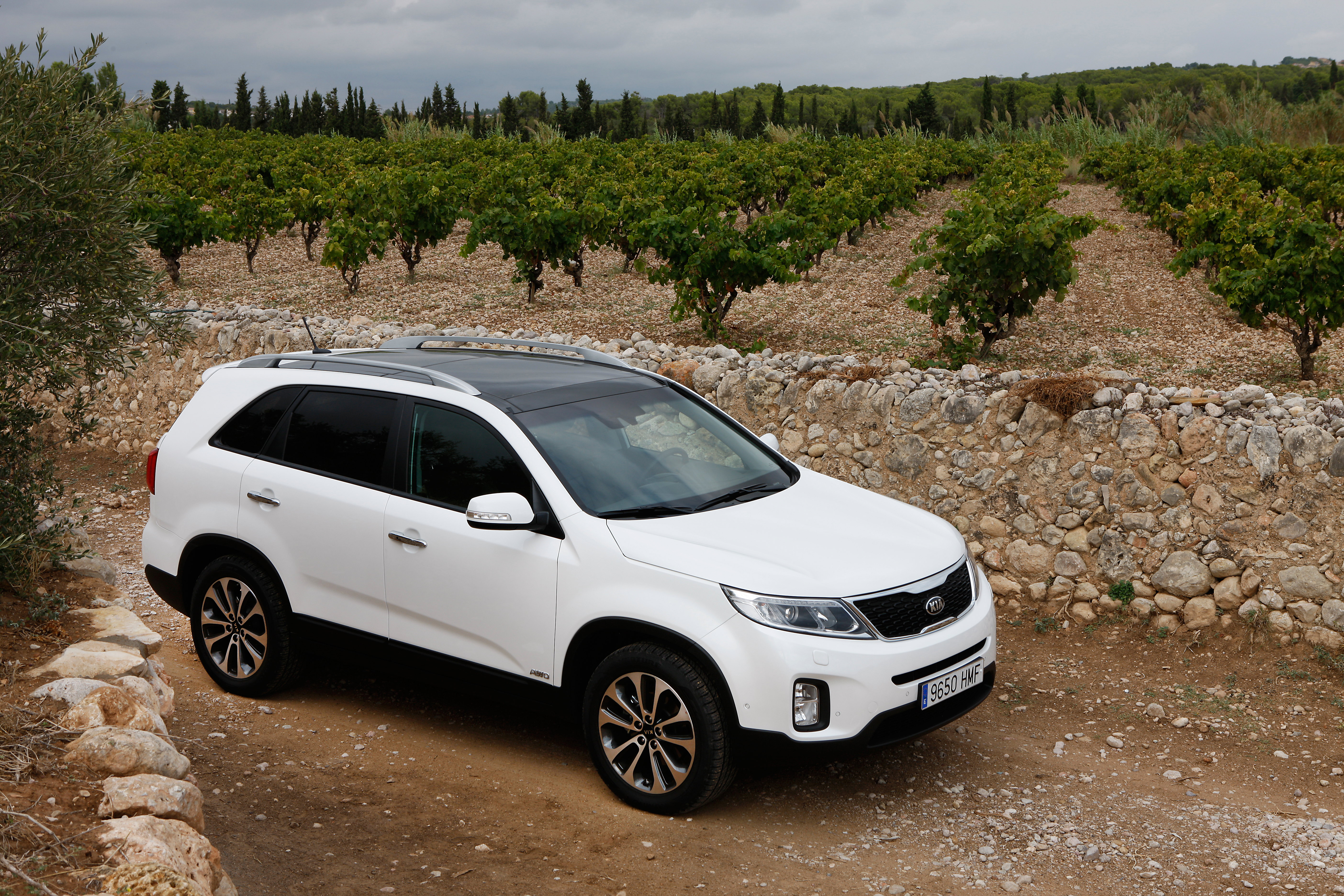 Фотография Киа 2013 Sorento белая машины 5616x3744