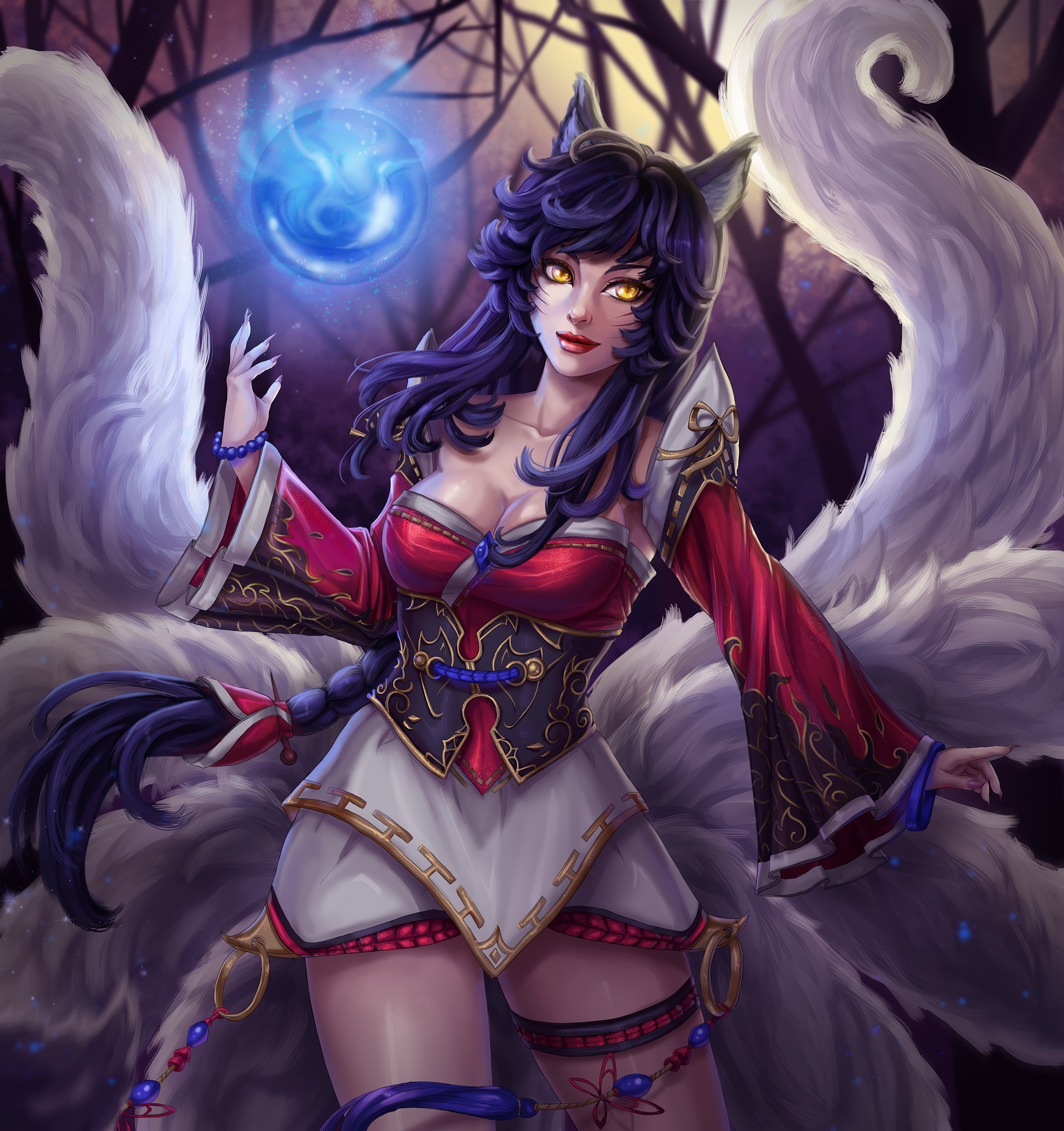 Photos Lol Ahri Magic Fantasy Young Woman Games 2500x2657