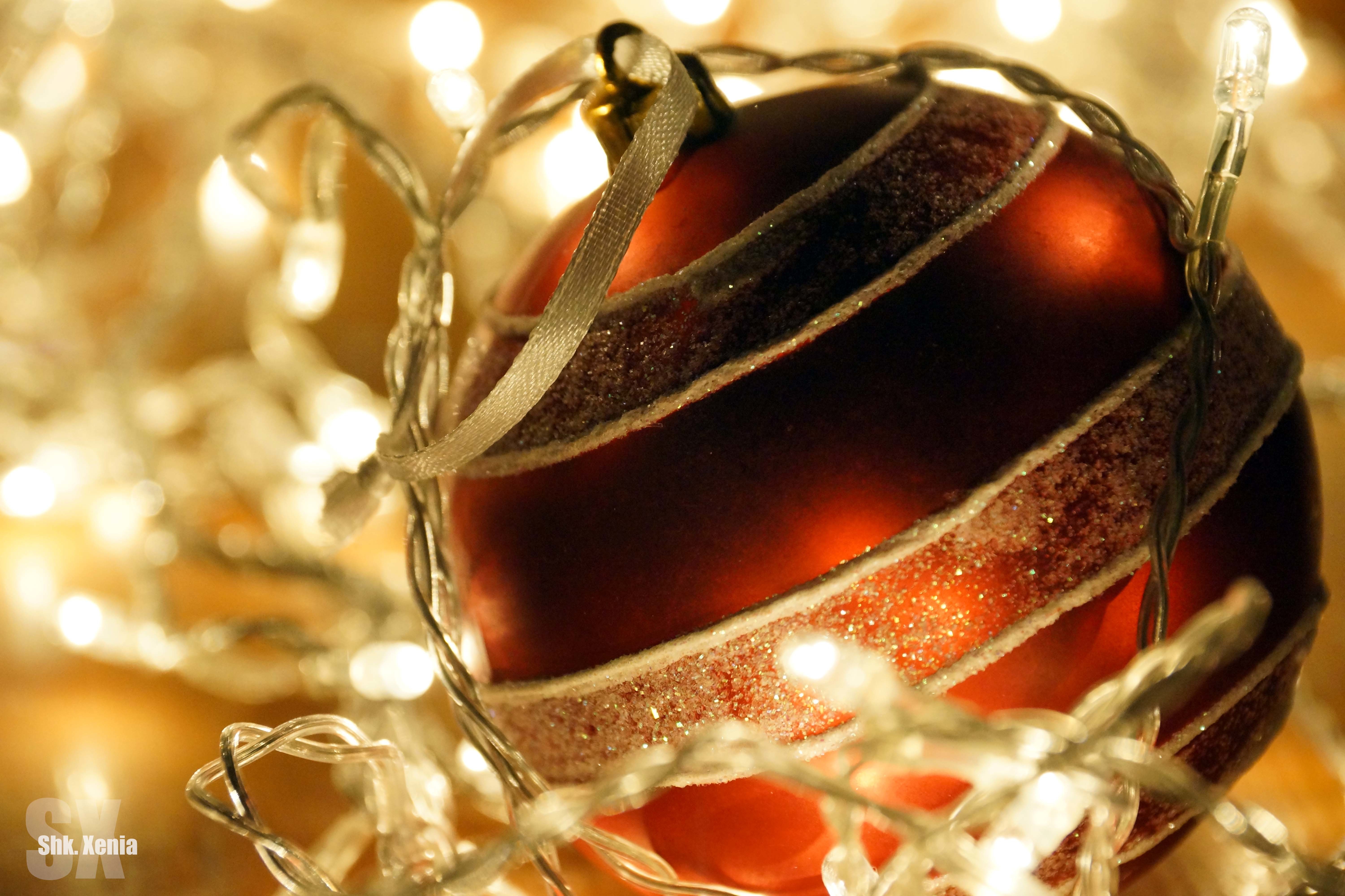 Wallpaper Christmas Balls Closeup Holidays 6000x4000 New year