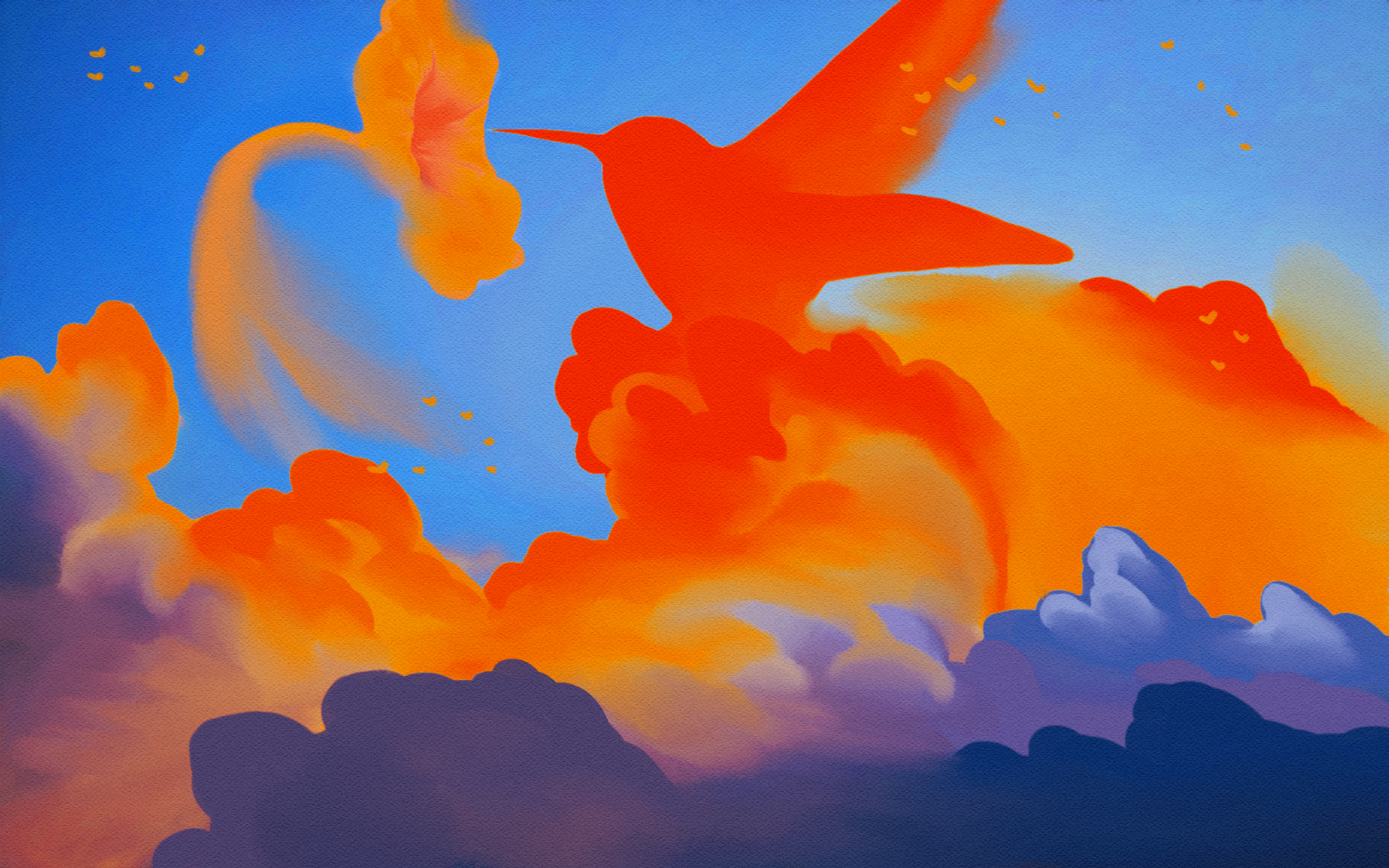 Immagini aves Fantasy Mondo fantastico Nubi 1920x1200 uccello Uccelli Nuvole