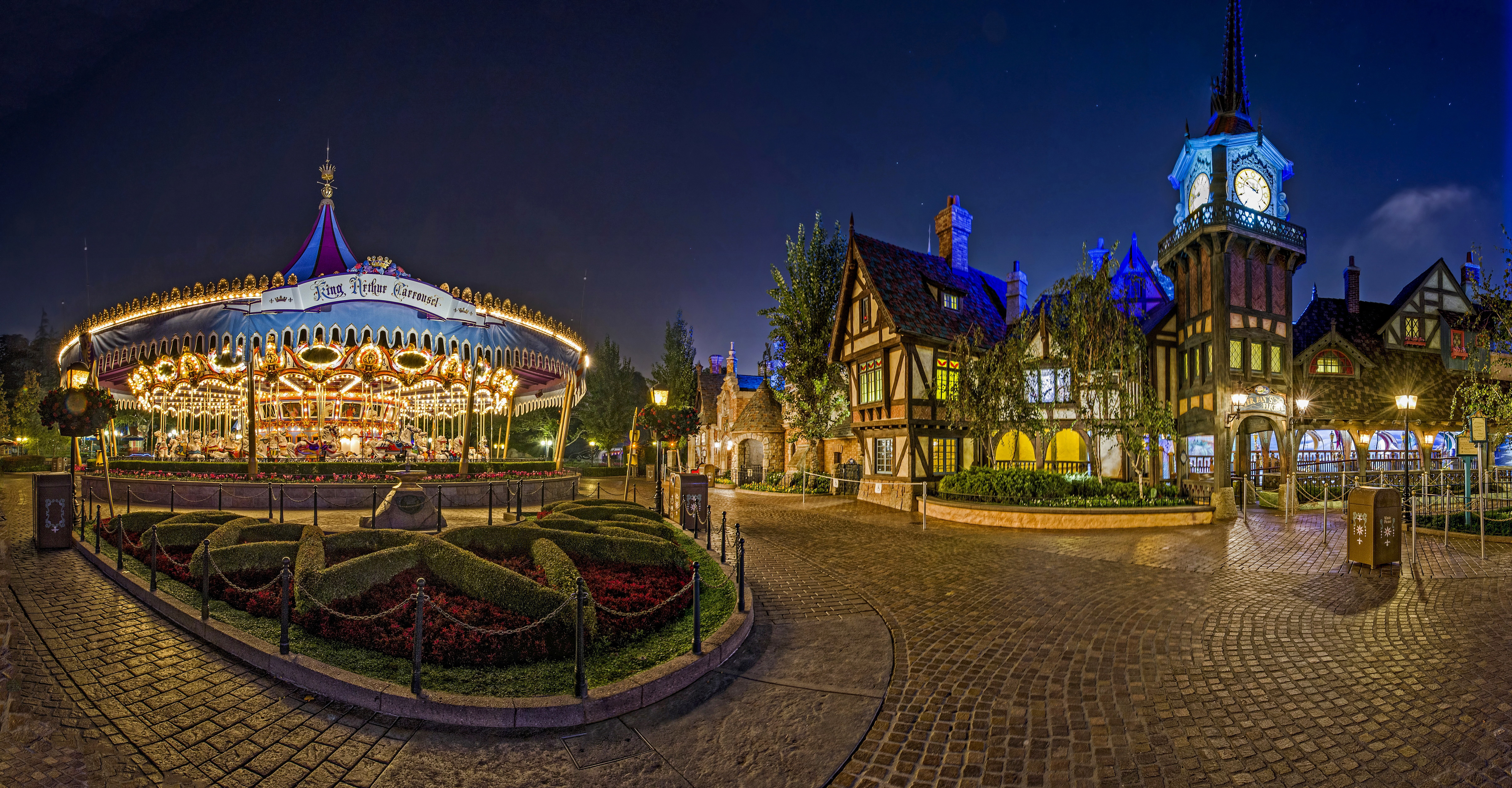 Photo Anaheim California Disneyland USA Carousel HDR park 4800x2500